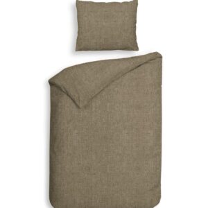 Heckett & Lane Flanell Bettwäsche 135x200 Franela Simply Taupe braun uni Melange EAN:8718518362696