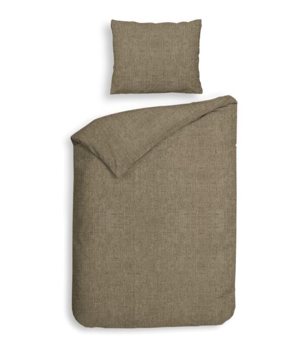 Heckett & Lane Flanell Bettwäsche 155x220 Franela Simply Taupe braun uni Melange EAN:8718518362702