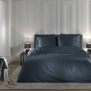 Heckett & Lane Mako-Satin Bettwäsche 135x200 Diamante Maritim Blue Wende Karo... EAN:8718518380027