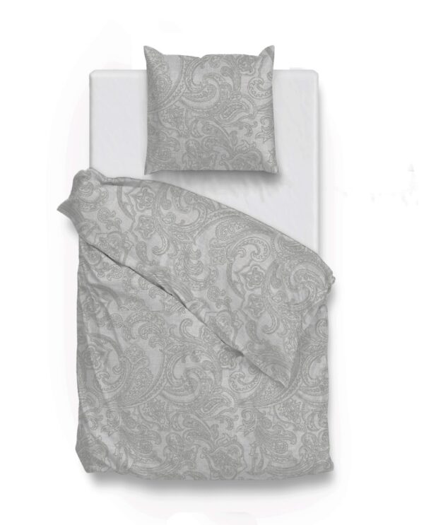 Zo! Home Cotton Bettwäsche 135x200 Paisley di Lino Dove grey silber grau meliert EAN:8718518384063