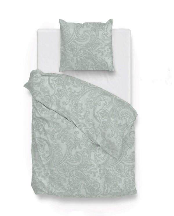 Zo! Home Cotton Bettwäsche 135x200 Paisley di Lino Mint green grün meliert EAN:8718518384209