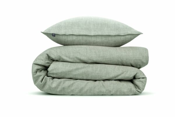 2 Stück Zo! Home Cotton Kissenbezüge 40x80 Lino Moss Green grün meliert uni EAN:8718518397773