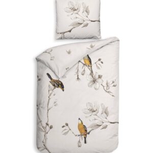 Heckett & Lane Renforce Bettwäsche 135x200 Birdie off-white Vögel Zweige Blüten EAN:8718518401890