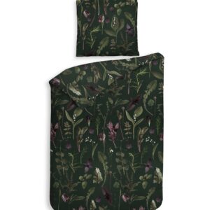 Heckett & Lane Flanell Bettwäsche 155x220 Florian Dark Green Kräuter grün pink EAN:8718518402200