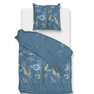 Zo! Home Cotton Bettwäsche 155x220 Cecilla blue Blumenwiese blau beige EAN:8718518415828