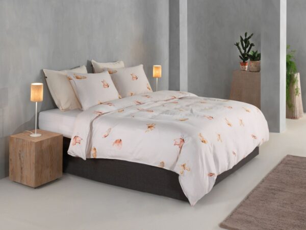 Zo! Home Mako-Satin Bettwäsche 155x220 Maribosa beige Schmetterlinge Libellen EAN:8718518416177