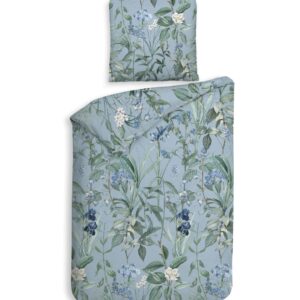 Heckett & Lane Flanell Bettwäsche 135x200 Martina blue Blütenzweige Rispen bl... EAN:8718518434317