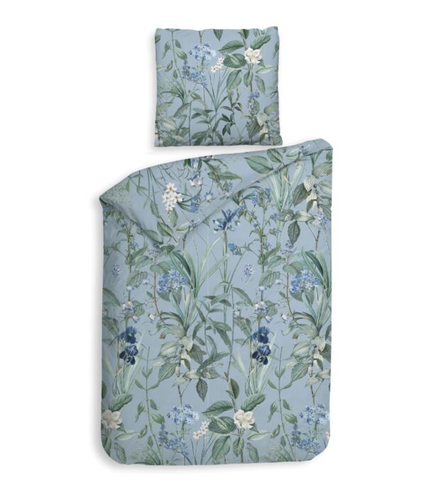 Heckett & Lane Flanell Bettwäsche 135x200 Martina blue Blütenzweige Rispen bl... EAN:8718518434317