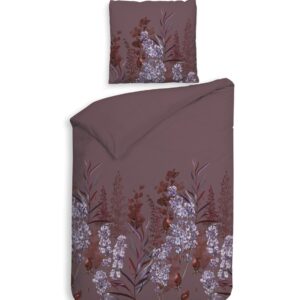 Heckett & Lane Flanell Bettwäsche 135x200 Mino Purple Wiesenblumen aubergine EAN:8718518434492