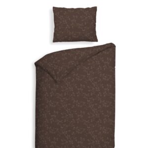 Heckett & Lane Flanell Bettwäsche 135x200 Alloro Coffee Quartz braun Miniblätter EAN:8718518436472