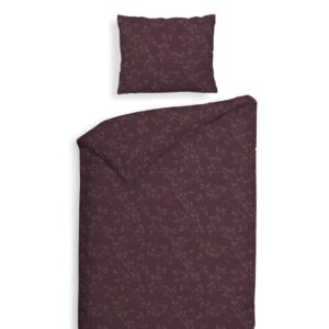 Heckett & Lane Flanell Bettwäsche 135x200 Alloro Blackberry Wine Miniblätter EAN:8718518436533