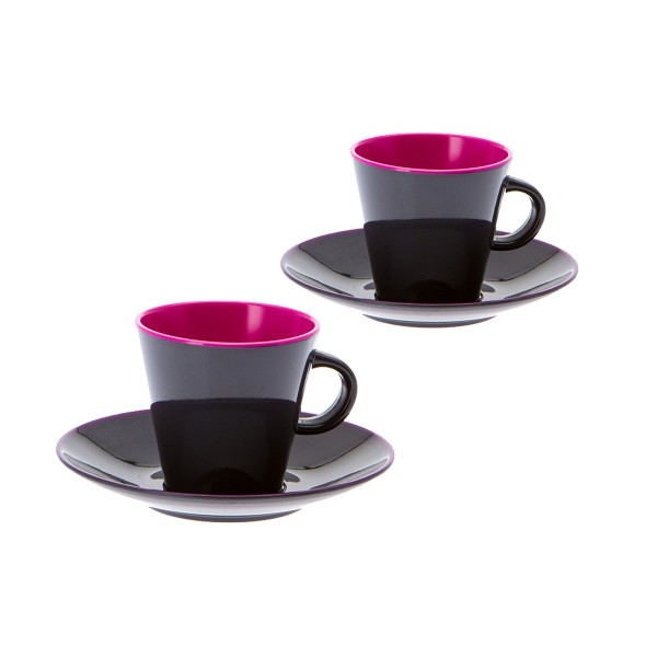 GIMEX GreyLine "brombeer" - Espresso Set 2 Personen - bruchfestes Melamin Campinggeschirr