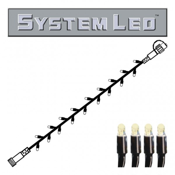 System LED Black | Lichterkette | koppelbar | exkl. Trafo | 5.00m | 50x Warmweiß | 4W bzw. 5 System-Meter