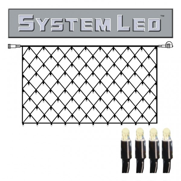 System LED Black | Lichtnetz | koppelbar | exkl. Trafo | 2.00m x 1.00m | 100x Warmweiß | 8W bzw. 6 System-Meter