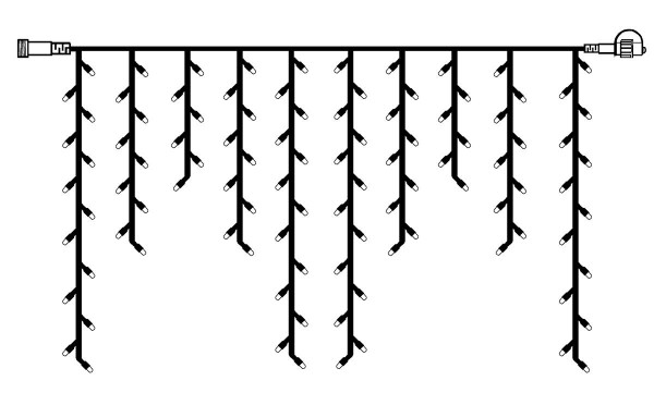 System LED Black | Lichtvorhang | koppelbar | exkl. Trafo | 2.00m x 1.00m | 100x Kaltweiß | 8W bzw. 2 System-Meter