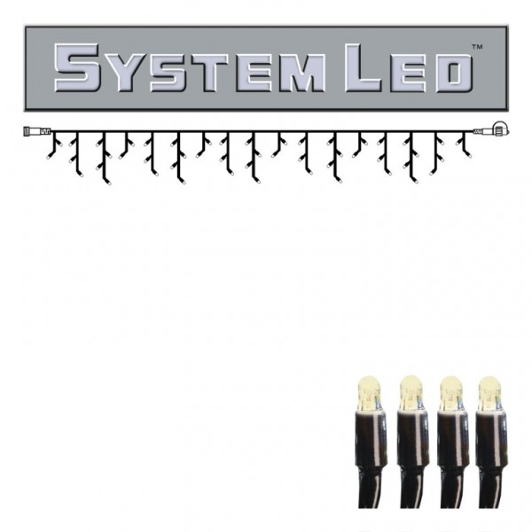 System LED Black | Lichtvorhang | koppelbar | exkl. Trafo | 3.00m x 0.40m | 50x Warmweiß | 4W bzw. 3 System-Meter