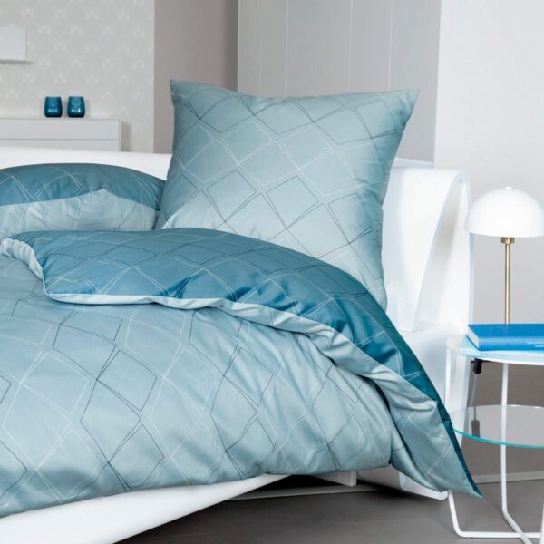 Bettwäsche Janine Mako Satin J.D. 87053-02 Geometrisch Blau 135x200 EAN:4004565761785