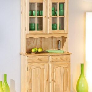 Buffet Vitrine ALICANTE Geschirrschrank Kiefer massiv lackiert EAN:4010340305051