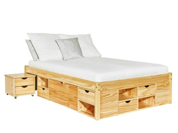 Funktionsbett Doppelbett Claas 180 x 200 Kiefer massiv natur lackiert EAN:4010340346504