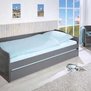 Sofabett Kinderbett MALTE grau mit Schublade 90 x 200 Kiefer massiv EAN:4010340861106