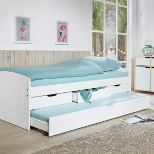 Kinderbett Funktionsbett RIEKA 90 x 200 weiß lackiert Kiefer massiv EAN:4010340902106