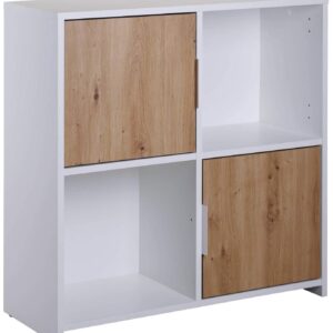 Regal Bücherregal PEPETO 2TW mit 2 Türen Optik: Weiß / Artisan Eiche EAN:4010340940658