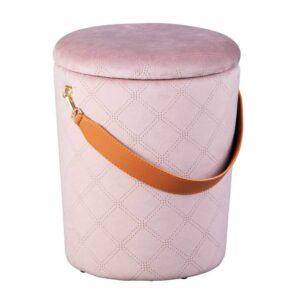 Hocker NEVIS Polsterhocker mit Samtbezug in Rosa und viel Stauraum EAN:4010340967259