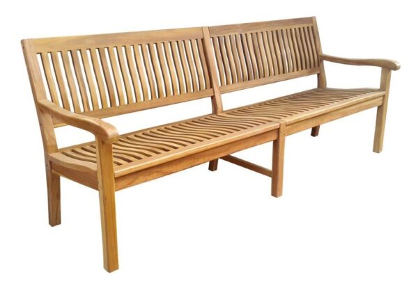 Stabile XXL Gartenbank Kingsbury mit Armlehne 200 cm in Premium Teak EAN:4039214605790