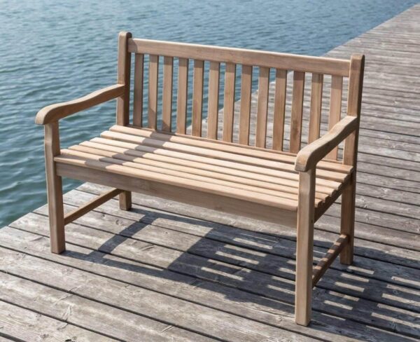 Teak Gartenbank Timberly 120 cm mit Armlehne EAN:4041908050199