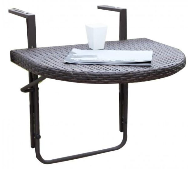 Balkontisch Hängetisch Agra 60 x 50 cm Polyrattan Farbe Coffee EAN:4041908066435