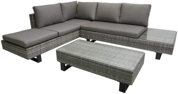 Gartensofa Lounge Gartengarnitur Cadiz grau 3- teilig inkl. Auflagen EAN:4041908109125