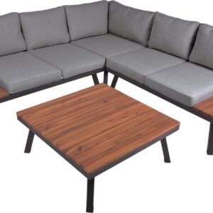 Moderne Garten Garnitur Lounge Set THERESA dunkelgrau EAN:4041908131577