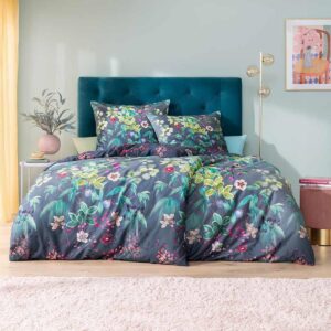 Estella Mako Satin Bettwäsche Bonny 4817-920 anthrazit-blau 135x200 EAN:4053912476308