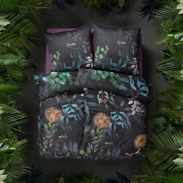 Estella Interlock Jersey Bettwäsche Midnight 6298-985 Blumen 135x200 EAN:4053912478562