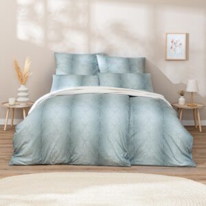 Estella Interlock Jersey Bettwäsche Juri 6928-585 Blatt Blau 135x200 EAN:4053912501574