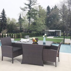 Garten Sitzgruppe Balkonset Polyrattan braun mit Tisch und Kissen EAN:4062444020972