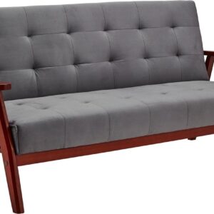 SalesFever Schlafsofa skandinavisch Samt dunkelgrau EAN:4251744806991