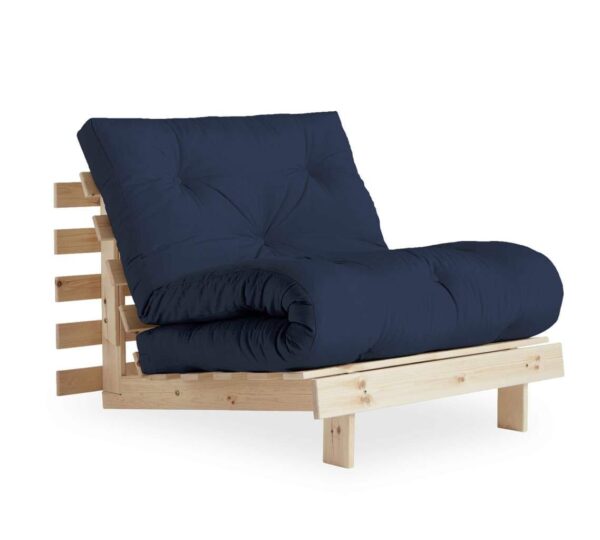 Schlafsofa ROOTS 90 cm Polster NAVY BLUE Ausziehcouch Gestell Kiefer EAN:5713655100975