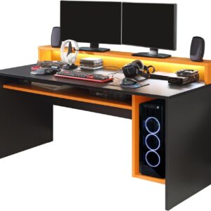 Gaming Tisch TEZAUR 2 Computertisch Schwarz Orange von Forte EAN:5904767892791