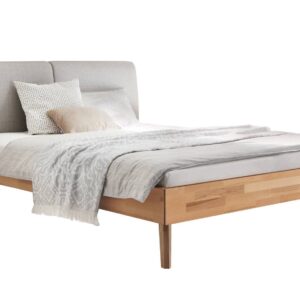 Hasena Bett SIMONE Kernbuche 180x200 Fuß 25 cm Kopfteil Stoff grau EAN:7618756030542