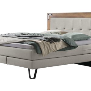 Boxspringbett OAKLAND 180x200 Wildeiche Superio-Top Bezug Pepe Grau EAN:7618756204035