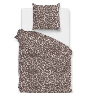 Zo! Home Flanell Bettwäsche 135x200 cm Lucia natural Leo Leopard Tierfellmuster EAN:8718518428972