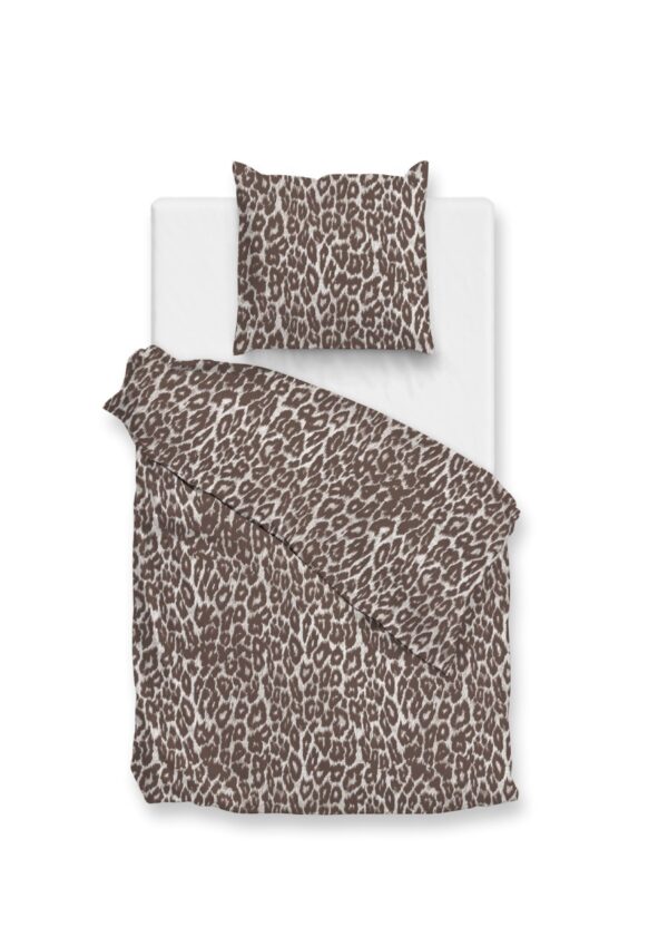 Zo! Home Flanell Bettwäsche 135x200 cm Lucia natural Leo Leopard Tierfellmuster EAN:8718518428972