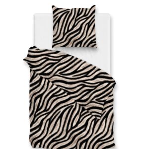 Zo! Home Flanell Bettwäsche 135x200 cm Zebrato natural Zebra Tierfellmuster EAN:8718518429634