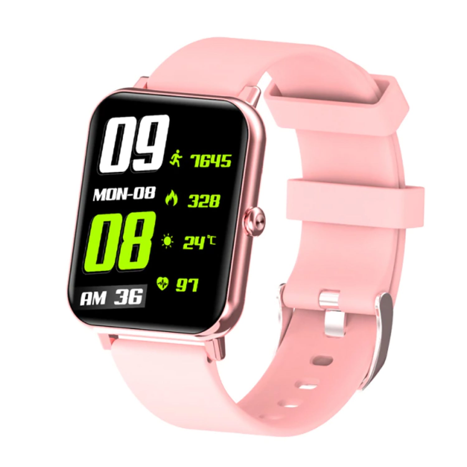 TPFNet Smart Watch / Fitness Tracker IP67 - Silikon Armband - Android & IOS - verschiedene Farben - Rosa