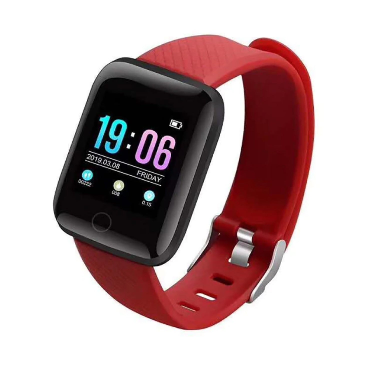 TPFNet Smart Watch / Fitness Tracker IP67 - Silikon Armband - Android & IOS - verschiedene Farben - Rot