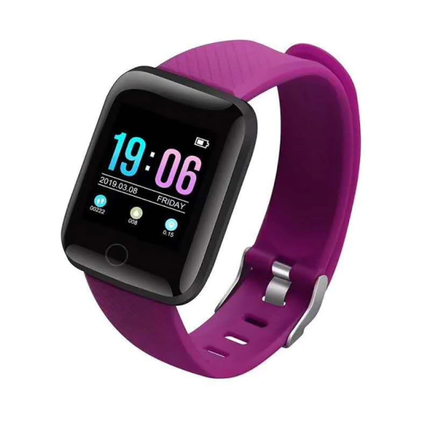 TPFNet Smart Watch / Fitness Tracker IP67 - Silikon Armband - Android & IOS - verschiedene Farben - Violett