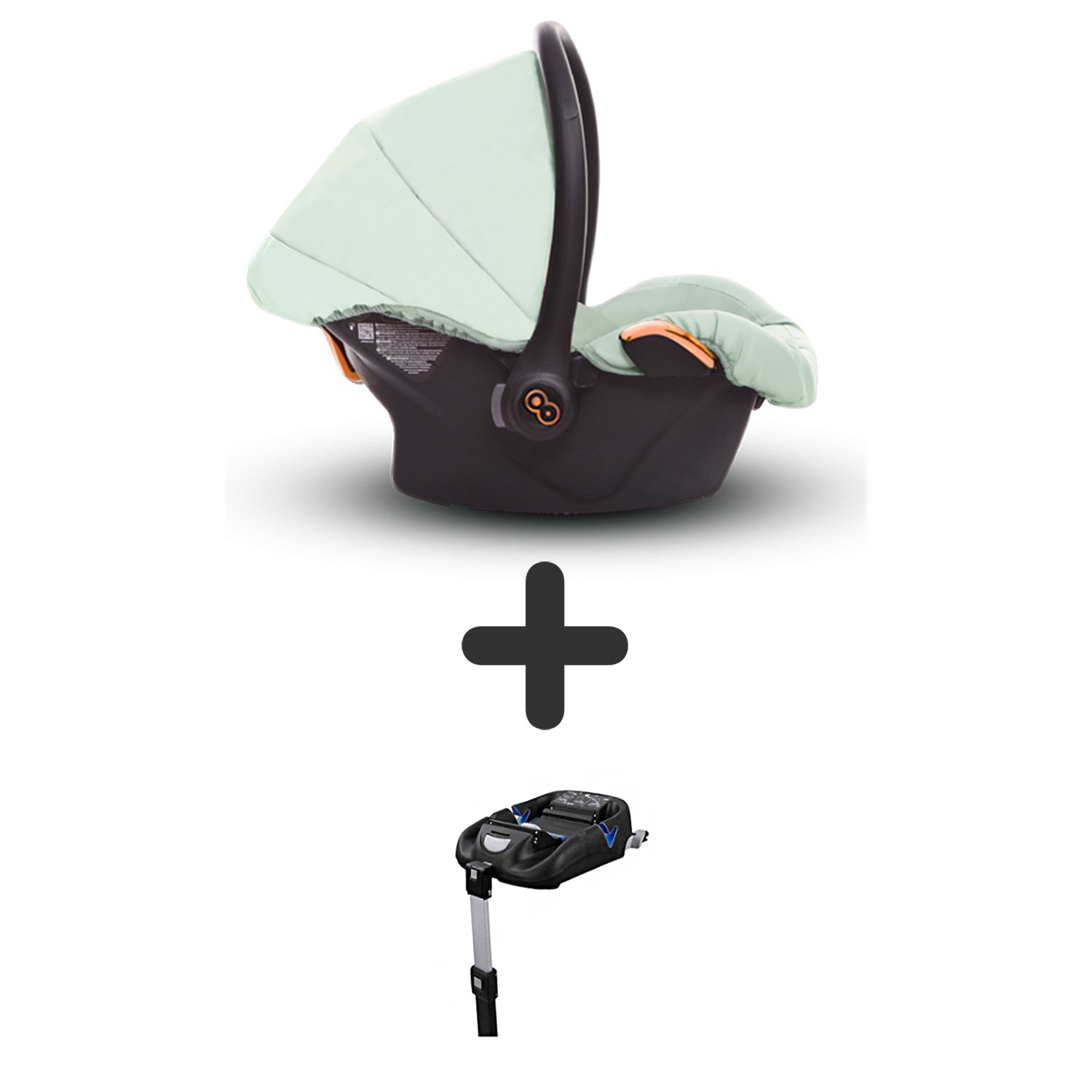 TPFLiving Babyschale Ultra Stoff mit oder ohne Isofix - Mint / Roségold / mit Isofix