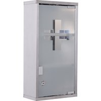 HOMCOM Medizinschrank Medikamentenschrank Arzneischrank 3 Fächer Hausaoptheke Edelstahl 25 x 12 x 48cm   Aosom