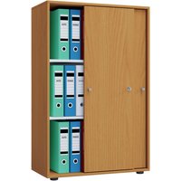 Büroschrank Lona XL mit Schiebetüren buche weiß B/H/T: ca. 70x110x37 cm